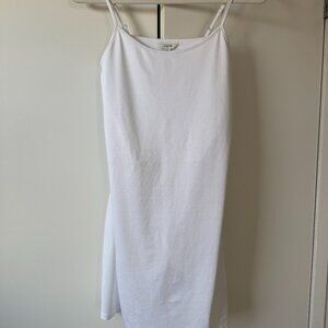 J.Crew White Strappy Midi Dress with Built-In Shorts – Minimal Slip Style